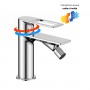 Miscelatore monocomando per bidet in ottone serie Sprint Hole con cartuccia da mm 25 piletta da 1.1/4