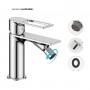 Miscelatore monocomando per bidet in ottone serie Sprint Hole con cartuccia da mm 25 piletta da 1.1/4