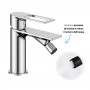 Miscelatore monocomando per bidet in ottone serie Sprint Hole con cartuccia da mm 25 piletta da 1.1/4