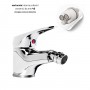 Miscelatore monocomando bidet in ottone cromato aeratore orientabile
