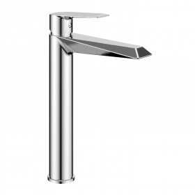 Miscelatore monocomando alto Diamond per lavabo in ottone installazione rapida con piletta click clack