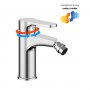 Miscelatore monocomando per bidet in ottone serie Blus con cartuccia da mm 35 piletta da 1.1/4