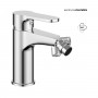 Miscelatore monocomando per bidet in ottone serie Blus con cartuccia da mm 35 piletta da 1.1/4