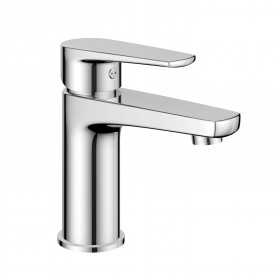 Miscelatore monocomando per lavabo in ottone cromo lucido con cartuccia da mm 35 piletta da 1.1/4 serie Green