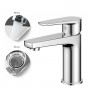 Miscelatore monocomando per lavabo in ottone cromo lucido con cartuccia da mm 35 piletta da 1.1/4 serie Green