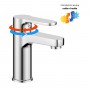 Miscelatore monocomando per lavabo in ottone con cartuccia da mm 35 piletta da 1.1/4 serie Blus
