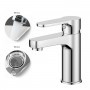 Miscelatore monocomando per lavabo in ottone con cartuccia da mm 35 piletta da 1.1/4 serie Blus