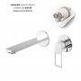 Miscelatore monocomando a due fori ad incasso a parete per lavabo cromo lucido con sistema install box serie Sprint Hole