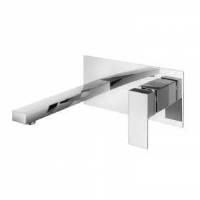 Miscelatore monocomando a due fori ad incasso a parete per lavabo con sistema install box serie Town