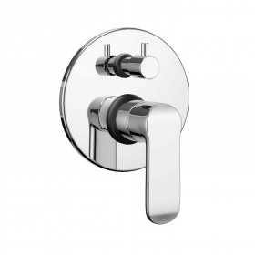 Miscelatore monocomando ad incasso doccia a parete 3 vie con deviatore a vitone sistema install box serie Age