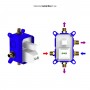 Miscelatore monocomando ad incasso doccia a parete 3 vie con deviatore a vitone sistema install box serie Sprint Hole