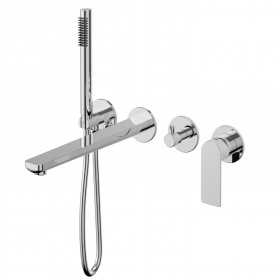 Set miscelatore monocomando vasca incasso a parete con doccetta serie SPRINT