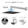 Kit Doccia Quadrato 250X250 Millimetri Acciaio Inox Spazzolato