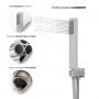 Kit Doccia Quadrato 250X250 Millimetri Acciaio Inox Spazzolato