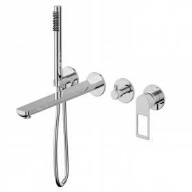 Set miscelatore monocomando vasca incasso a parete con doccetta serie Sprint Hole