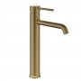 Miscelatore monocomando alto Jazz per lavabo in oro matt installazione rapida
