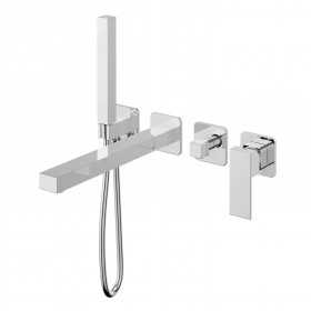 Miscelatore monocomando vasca incasso a parete con doccetta serie Town