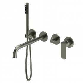 Set miscelatore monocomando vasca incasso a parete con doccetta serie Age