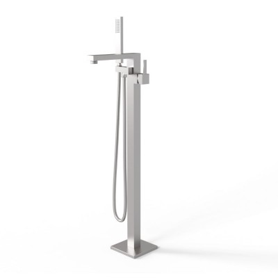 Santiago Gruppo Vasca a Pavimento Free Standing Ottone Nickel Spazzolato PVD
