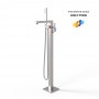 Santiago Gruppo Vasca a Pavimento Free Standing Ottone Nickel Spazzolato PVD
