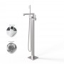 Santiago Gruppo Vasca a Pavimento Free Standing Ottone Nickel Spazzolato PVD