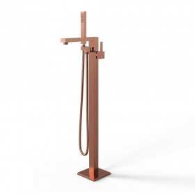 Santiago Gruppo Vasca a Pavimento Free Standing Ottone Finitura Oro Rosa pvd