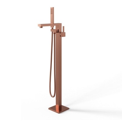 Santiago Gruppo Vasca a Pavimento Free Standing Ottone Finitura Oro Rosa pvd