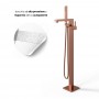 Santiago Gruppo Vasca a Pavimento Free Standing Ottone Finitura Oro Rosa pvd