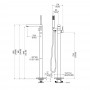 Santiago Gruppo Vasca a Pavimento Free Standing Ottone cromato Lucido