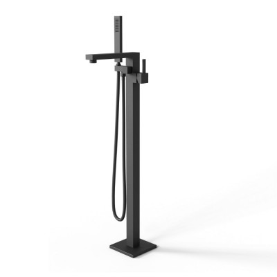 Santiago Gruppo Vasca a Pavimento Free Standing Finitura Nero Opaco