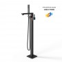 Santiago Gruppo Vasca a Pavimento Free Standing Finitura Nero Opaco