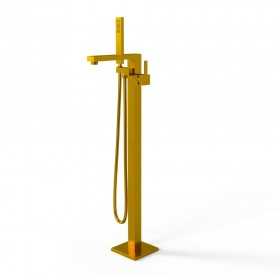 Santiago Gruppo Vasca a Pavimento Free Standing Ottone Finitura Oro bronzato Spazzolato