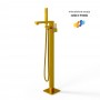 Santiago Gruppo Vasca a Pavimento Free Standing Ottone Finitura Oro bronzato Spazzolato