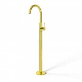 Stoccolma Rubinetto Mix Lavabo Miscelatore a Pavimento Ottone Finitura oro lucido PVD