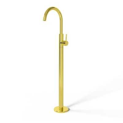 Stoccolma Rubinetto Mix Lavabo Miscelatore a Pavimento Ottone Finitura oro lucido PVD