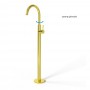 Stoccolma Rubinetto Mix Lavabo Miscelatore a Pavimento Ottone Finitura oro lucido PVD