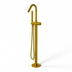 Dublino Gruppo Vasca a Pavimento Free Standing Ottone Finitura Oro bronzato Spazzolato