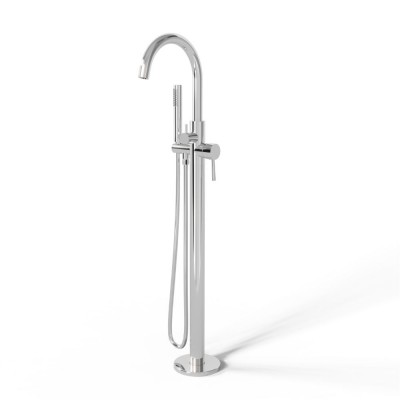Praga Gruppo Vasca a Pavimento Free Standing Ottone cromato Lucido