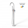 Praga Gruppo Vasca a Pavimento Free Standing Ottone cromato Lucido