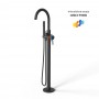 Praga  Gruppo Vasca a Pavimento Free Standing Ottone Nero Opaco