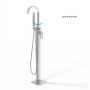 Manila Atene Gruppo Vasca a Pavimento Free Standing Ottone cromato Lucido
