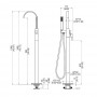 Manila Atene Gruppo Vasca a Pavimento Free Standing Ottone cromato Lucido