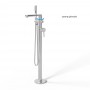 Panama Gruppo Vasca a Pavimento Free Standing Ottone cromato Lucido