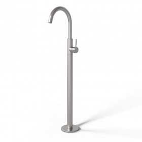 Stoccolma Rubinetto Mix Lavabo Miscelatore a Pavimento Ottone Nickel Spazzolato PVD