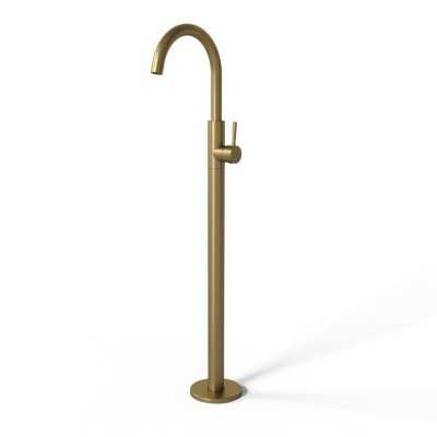 Stoccolma Rubinetto Mix Lavabo Miscelatore a Pavimento Ottone Finitura Oro matt PVD