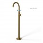 Stoccolma Rubinetto Mix Lavabo Miscelatore a Pavimento Ottone Finitura Oro matt PVD