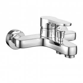 Miscelatore monocomando da esterno vasca con set doccia serie Blus cromo lucido