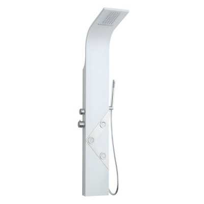 Colonna Doccia Attrezzata Alexa In Alluminio Bianco Opaco Cascata Ix Box Shower 