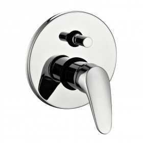 Miscelatore monocomando ad incasso doccia a parete 2 vie con deviatore cromo lucido serie EMME