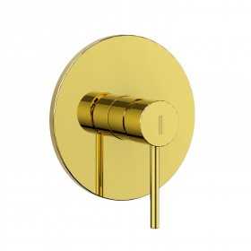 Miscelatore monocomando ad incasso doccia a parete oro lucido con sistema install box serie Jazz